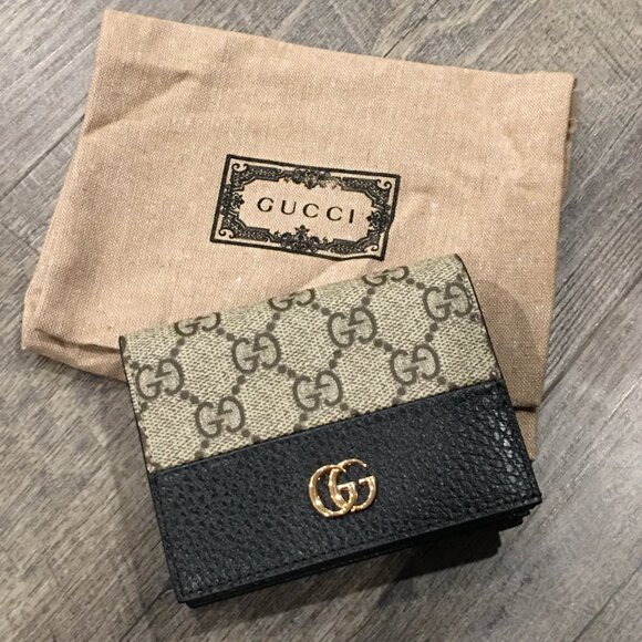 GG Marmont Bi-colour Card Case Wallet - Picture 2 of 10